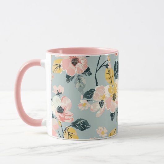 Klassieke mok met bloemmotief (Links)