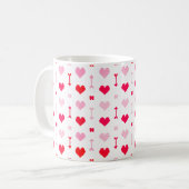 Klassieke mok met liefdespijlen en bloesems (Voorkant links)