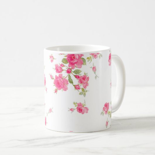 Klassieke Mok met roze rozen (Voorkant rechts)