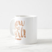 Klassieke Mok Motivation Quote you Go Girl Lady Bo (Voorkant links)