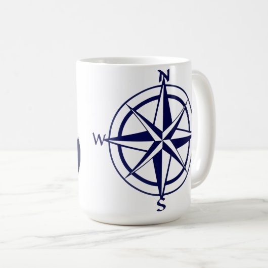 Klassieke Mok - Nautisch anker met Robe & Compass (Voorkant rechts)