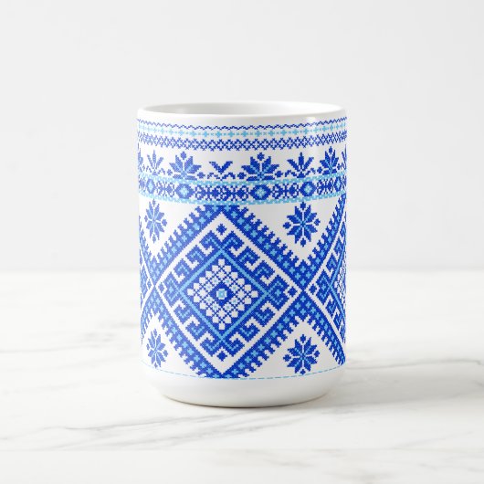 Klassieke Mok Oekraïens blauw op blauwe ondertitel (Center)