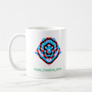 Klassieke Mok, tekst "Ratti_Creative_Arts" ontwerp Koffiemok