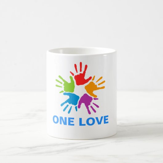 Klassieke Mok van One Love Rainbow Hands (Center)