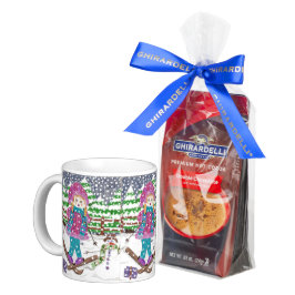 Klassieke mok van Ski-meisje met Ghirardelli Hot C