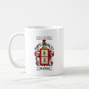 Klassieke mok Wang-achternaam en schild