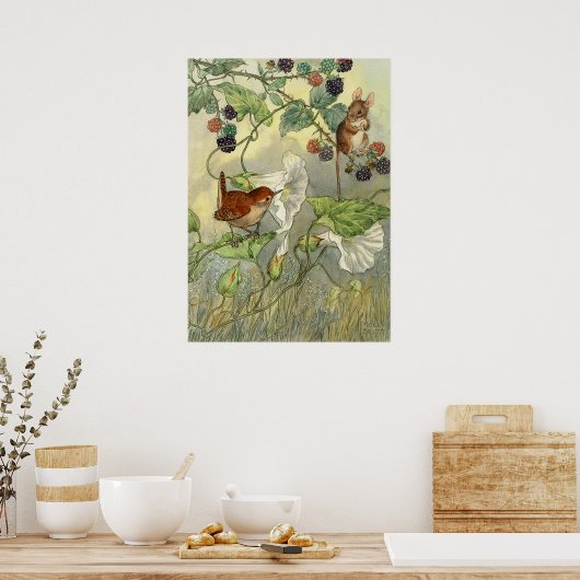 Klassieke Molly Brett Natuur Kunst Vogel, Muis Poster (Keuken)