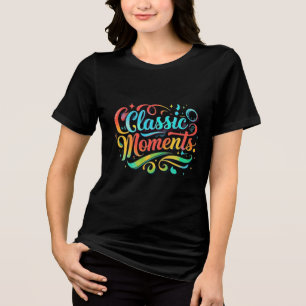 Klassieke momenten – Levendige handgetekende typog Tri-Blend Shirt