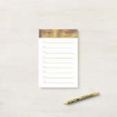 Klassieke Mona Lisa Ogen & Monogram Gelinieerd Post-it® Notes (Op bureau)