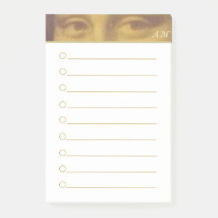 Klassieke Mona Lisa Ogen & Monogram Gelinieerd Post-it® Notes