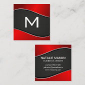 Klassieke monogram | Achtergrondnetwerk gradiënt r Vierkante Visitekaartje (Voorkant / Achterkant)