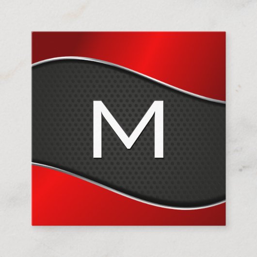 Klassieke monogram | Achtergrondnetwerk gradiënt r Vierkante Visitekaartje (Voorkant)