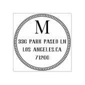 Klassieke Monogram Afdichting Rond Retouradres Rub Rubberstempel (Afrduk)