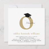 Klassieke Monogram Alfabet O Fotogradatie Partij Kaart (Voorkant)