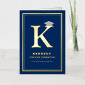 Klassieke monogram Alfabet Simple Photo Afstuderen Folie Wenskaart (Voorkant)