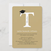 Klassieke Monogram Alfabet T Fotogradatie Partij Kaart (Voorkant)