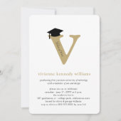 Klassieke monogram Alfabet V Fotogradatie Partij Kaart (Voorkant)