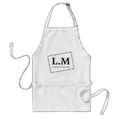 Klassieke monogram beginletters naam wit standaard schort (Voorkant)