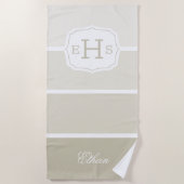 Klassieke Monogram beige de Steekproeven van de Ve Strandlaken (Voorkant)