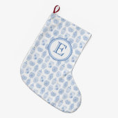 Klassieke monogram blauw en witte gember pot grote kerstsok (Voorkant (Hangend))