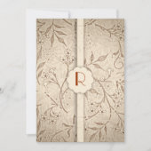 Klassieke Monogram Bloemen Luxe Huwelijksuitnodigi Kaart (Voorkant)