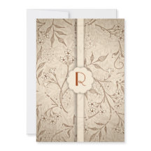 Klassieke Monogram Bloemen Luxe Huwelijksuitnodigi