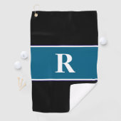 Klassieke monogram blok kleuren cadeau voor golfer golfhanddoek (Insitu)