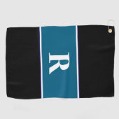 Klassieke monogram blok kleuren cadeau voor golfer golfhanddoek (Horizontaal)