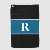 Klassieke monogram blok kleuren cadeau voor golfer golfhanddoek (Voorkant)