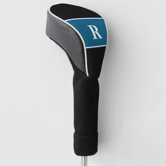 Klassieke monogram blok kleuren cadeau voor golfer golfheadcover (Schuin)