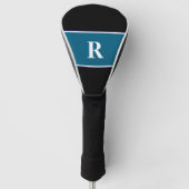Klassieke monogram blok kleuren cadeau voor golfer golfheadcover (Voorkant)