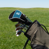 Klassieke monogram blok kleuren cadeau voor golfer golfheadcover (Insitu)