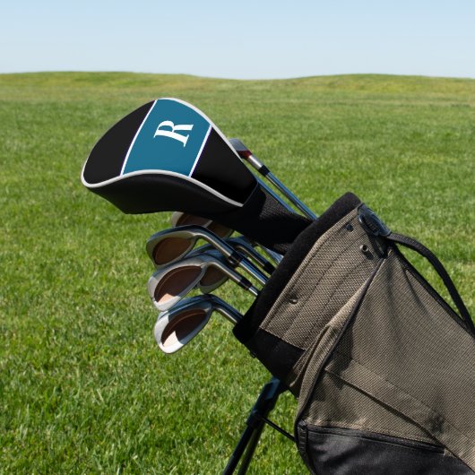 Klassieke monogram blok kleuren cadeau voor golfer golfheadcover (Insitu)