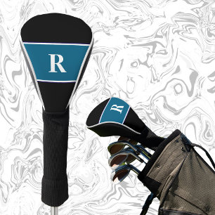 Klassieke monogram blok kleuren cadeau voor golfer golfheadcover