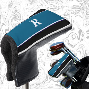 Klassieke monogram blok kleuren cadeau voor golfer golfheadcover