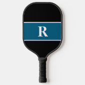 Klassieke monogram blok kleuren cadeau voor papa pickleball paddle (Voorkant)