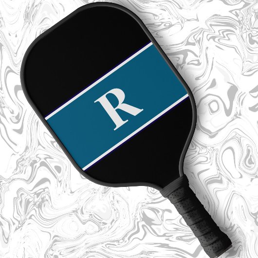 Klassieke monogram blok kleuren cadeau voor papa pickleball paddle