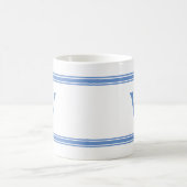 Klassieke monogram Blue Striped Personated Mug Koffiemok (Center)