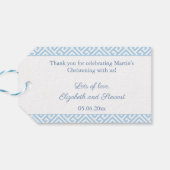 Klassieke monogram boveniary Bunny Baby Boy Favor Cadeaulabel (Achterkant Horizontaal)