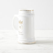 Klassieke Monogram Bruidsjonker Aandenken Bierpul (Voorkant links)