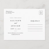 Klassieke monogram bruiloft bewaart de datum aankondigingskaart (Achterkant)