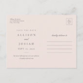 Klassieke monogram bruiloft bewaart de datum aankondigingskaart (Achterkant)