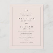 Klassieke monogram bruiloft bewaart de datum aankondigingskaart (Voorkant)