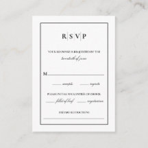 Klassieke monogram bruiloft RSVP