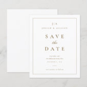 Klassieke Monogram Budget Save the Date (Voorkant / Achterkant)