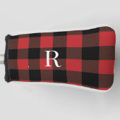 Klassieke monogram buffel plaid cadeau voor vader golfheadcover (Voorkant)