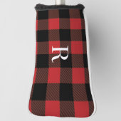 Klassieke monogram buffel plaid cadeau voor vader golfheadcover (Draai 90)