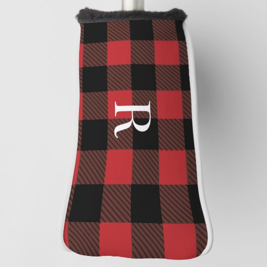 Klassieke monogram buffel plaid cadeau voor vader golfheadcover (Draai 90)