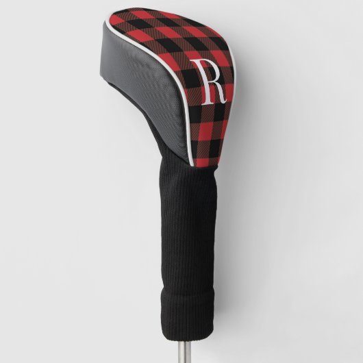 Klassieke monogram buffel plaid cadeau voor vader golfheadcover (Schuin)