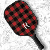 Klassieke monogram buffel plaid cadeau voor vader pickleball paddle